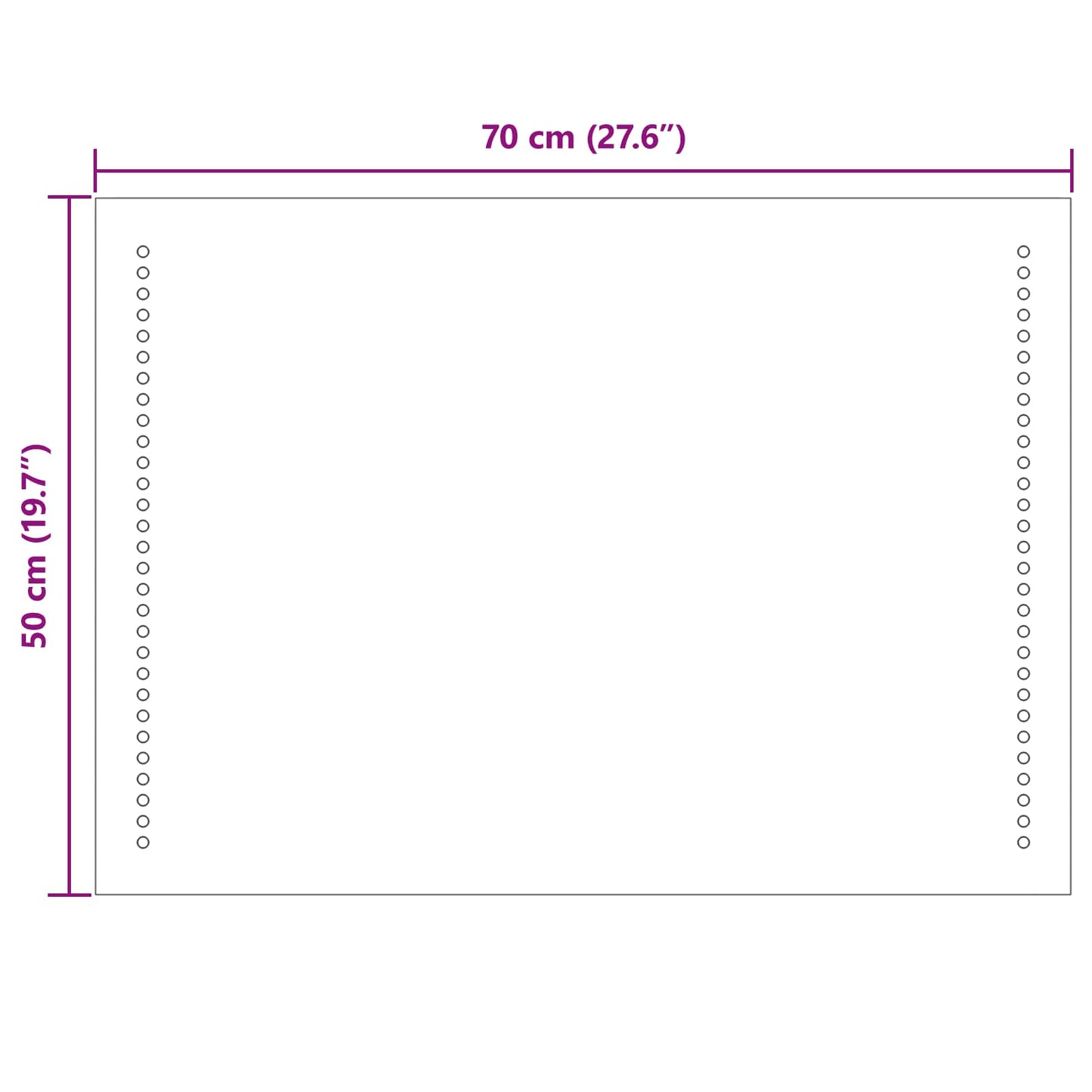LED Badkamer Spiegel Doorzichtig 70 x 50 cm gehard glas