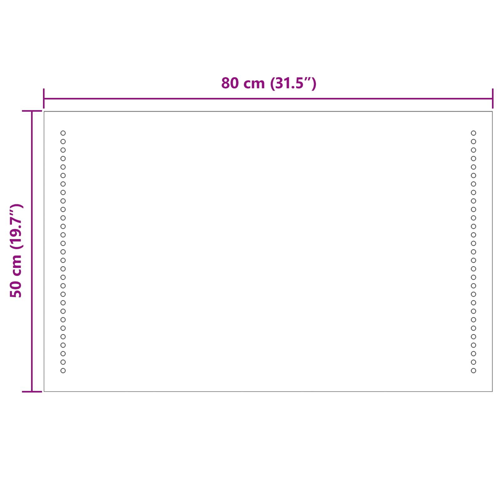 LED Badkamer Spiegel Doorzichtig 80 x 50 cm gehard glas