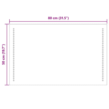 LED Badkamer Spiegel Doorzichtig 80 x 50 cm gehard glas