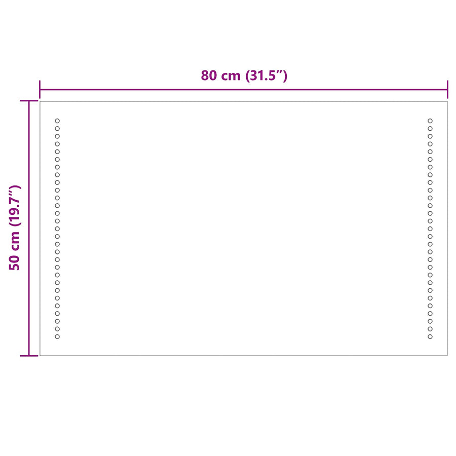 LED Badkamer Spiegel Doorzichtig 80 x 50 cm gehard glas