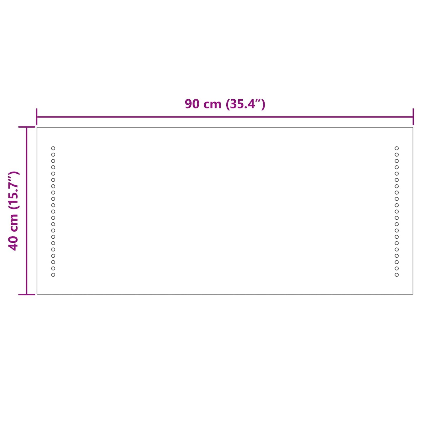 LED Badkamer Spiegel Doorzichtig 90 x 40 cm gehard glas