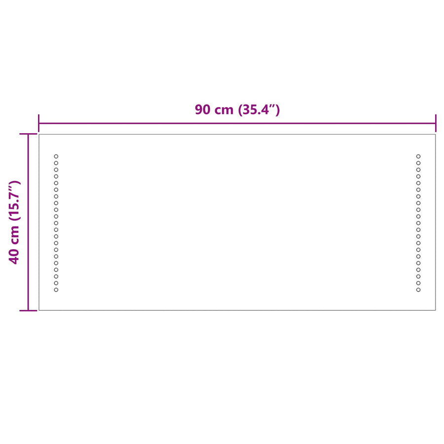 LED Badkamer Spiegel Doorzichtig 90 x 40 cm gehard glas