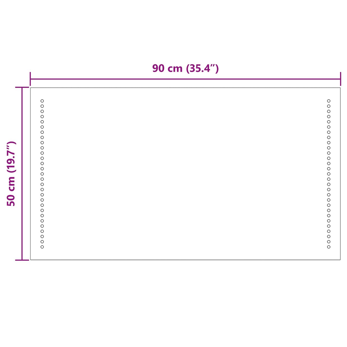 LED Badkamer Spiegel Doorzichtig 90 x 50 cm gehard glas