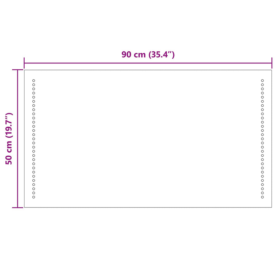 LED Badkamer Spiegel Doorzichtig 90 x 50 cm gehard glas