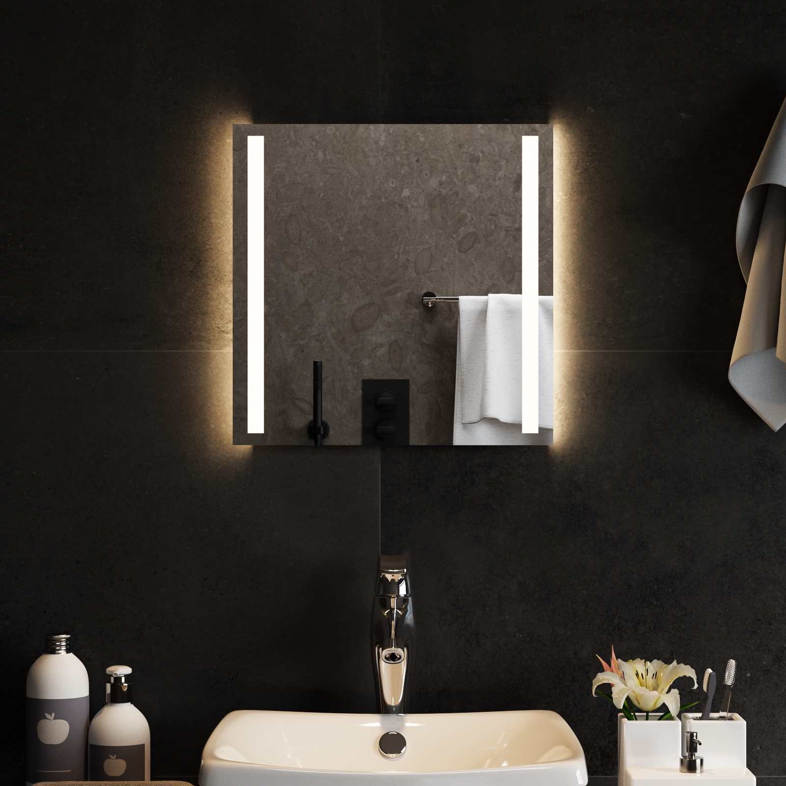 LED Badkamer Spiegel Transparant 40 x 40 cm gehard glas