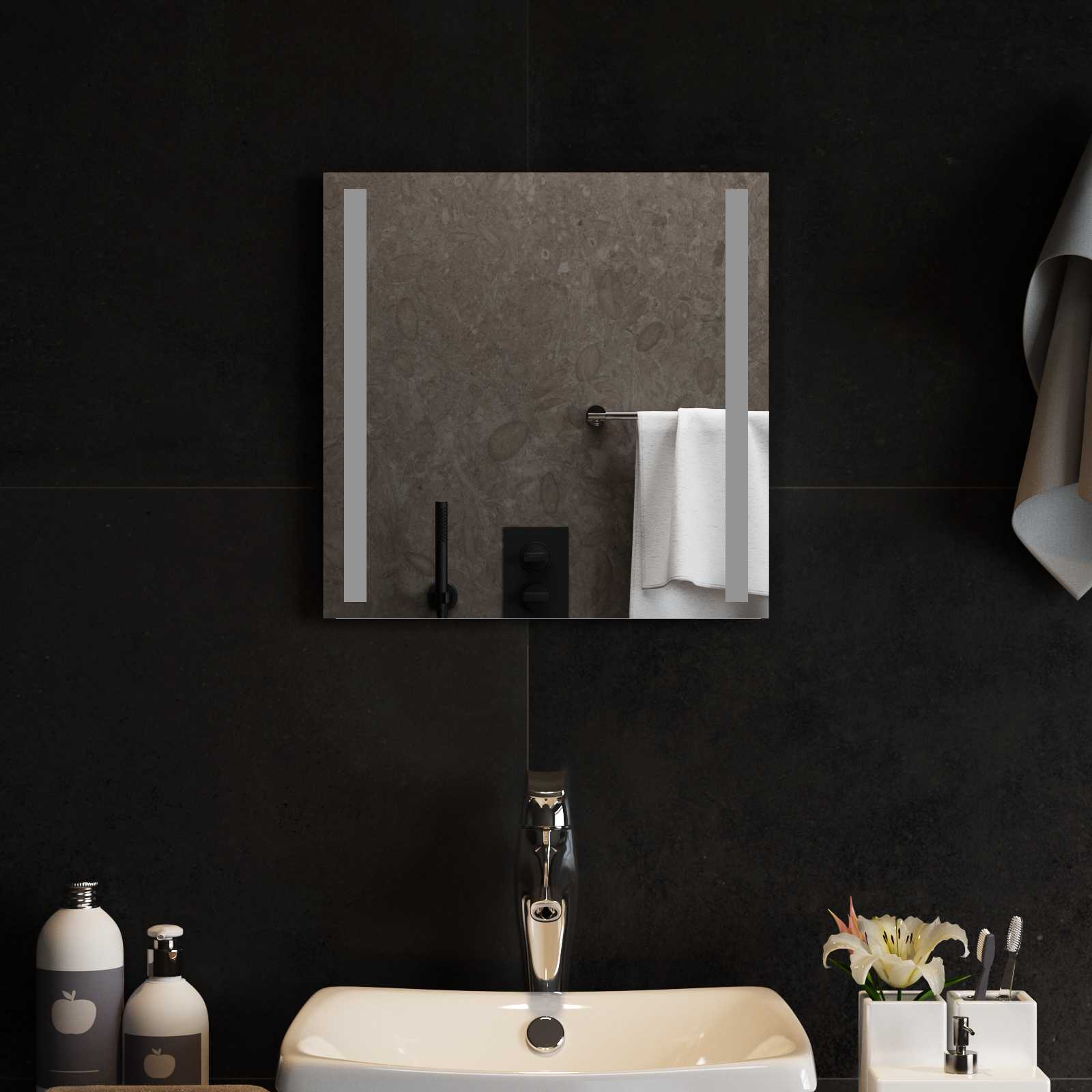 LED Badkamer Spiegel Transparant 40 x 40 cm gehard glas