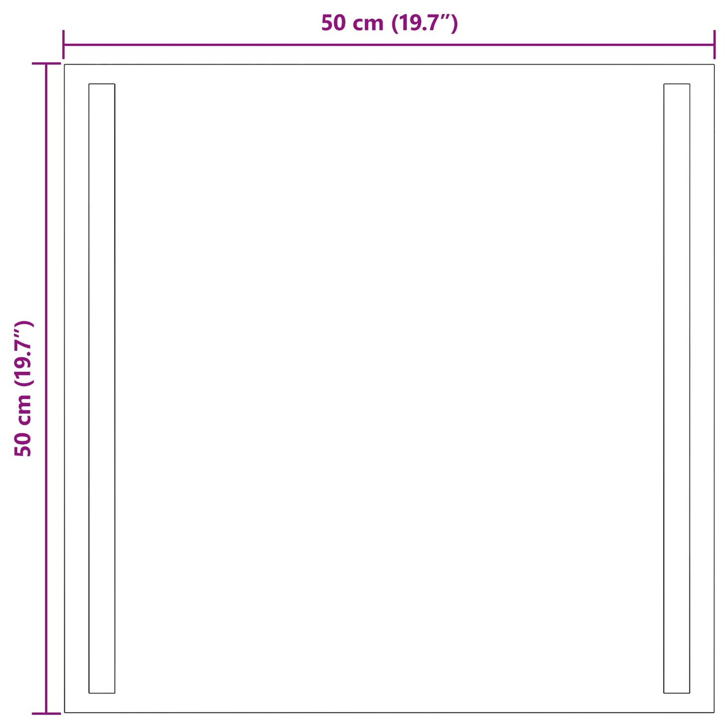 LED Badkamer Spiegel Transparant 50 x 50 cm gehard glas