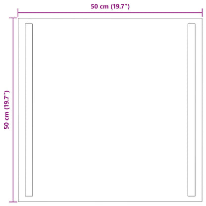 LED Badkamer Spiegel Transparant 50 x 50 cm gehard glas