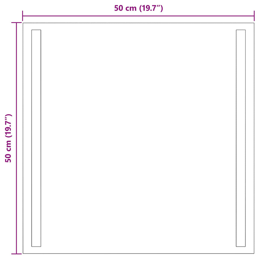LED Badkamer Spiegel Transparant 50 x 50 cm gehard glas