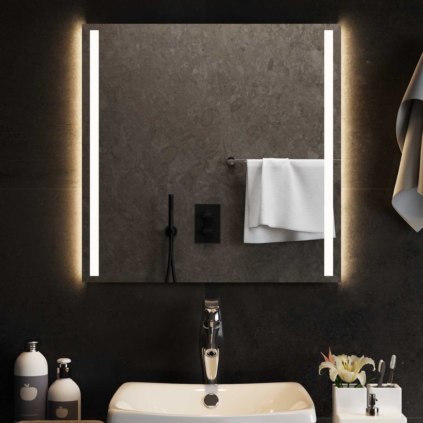 LED Badkamer Spiegel Transparant 60 x 60 cm gehard glas