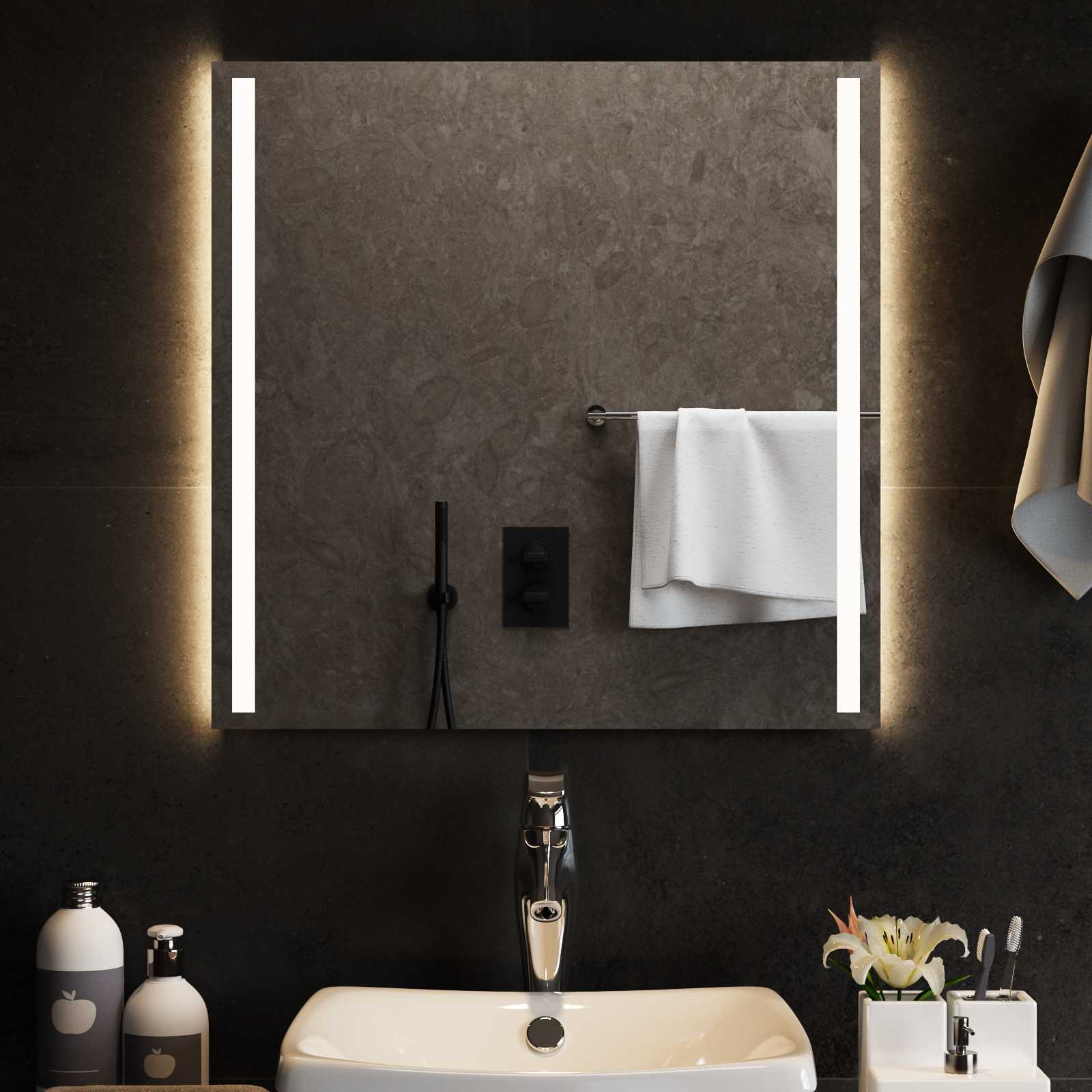 LED Badkamer Spiegel Transparant 60 x 60 cm gehard glas