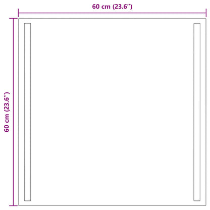 LED Badkamer Spiegel Transparant 60 x 60 cm gehard glas