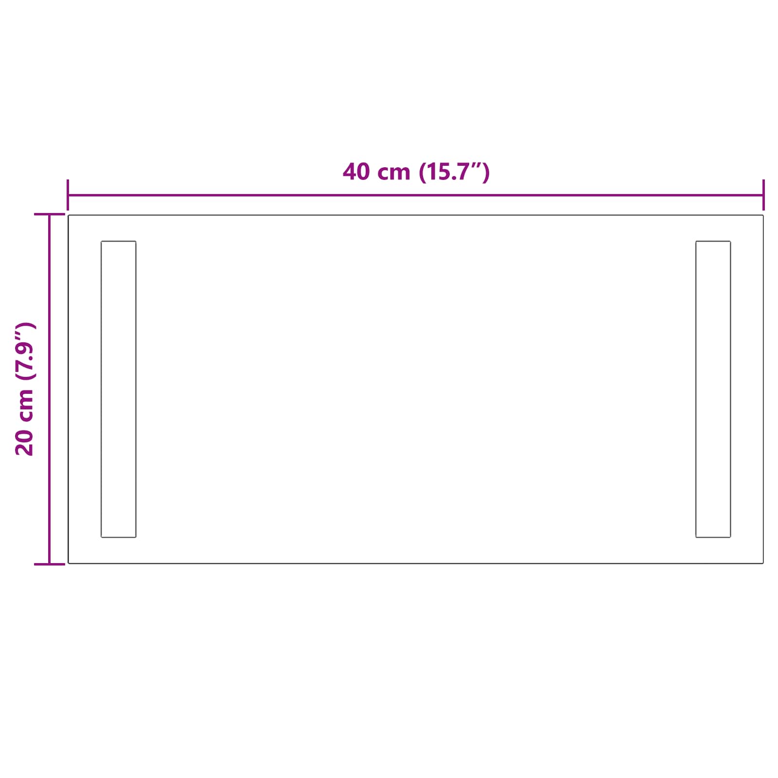 LED Badkamer Spiegel Transparant 40 x 20 cm gehard glas