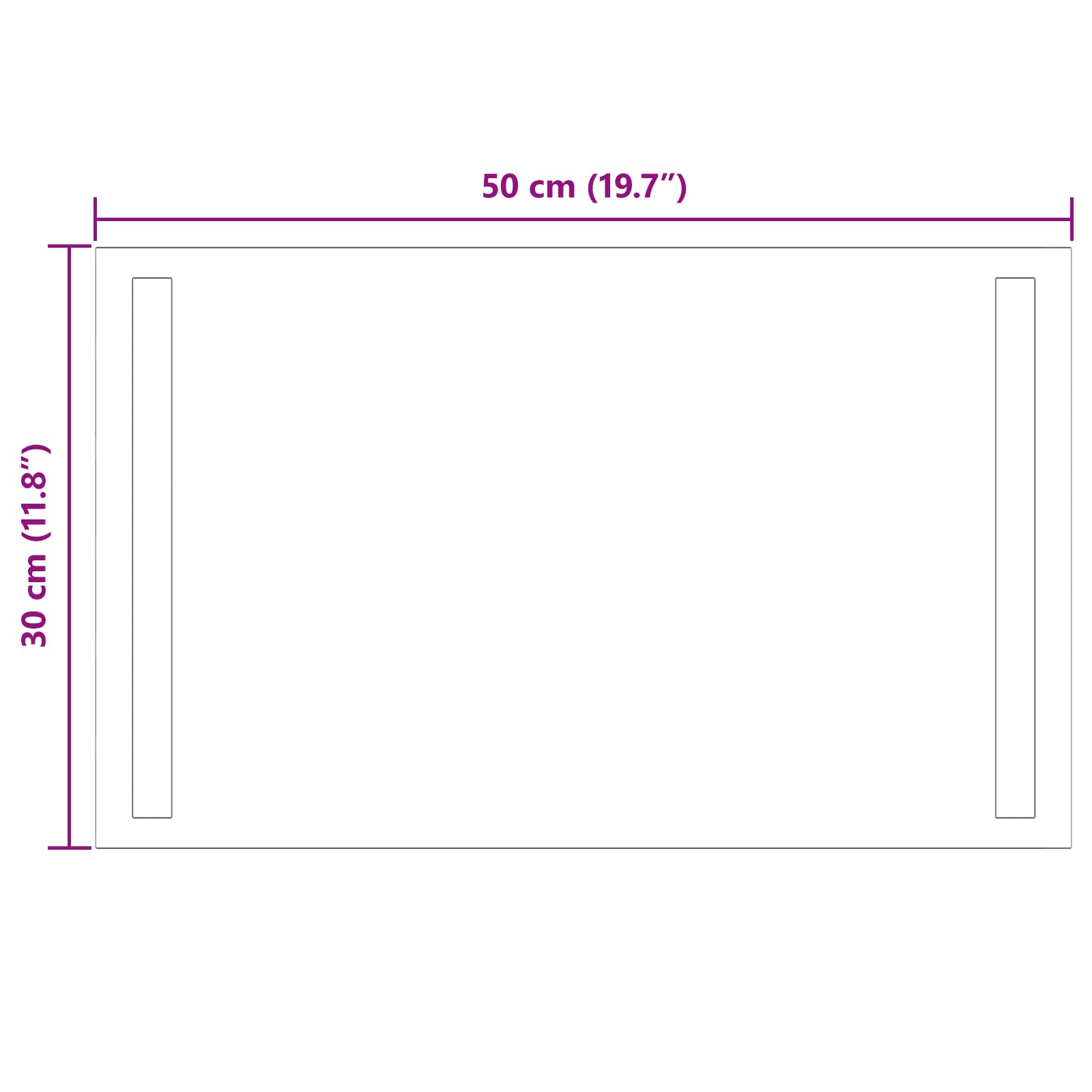 LED Badkamer Spiegel Transparant 50 x 30 cm gehard glas