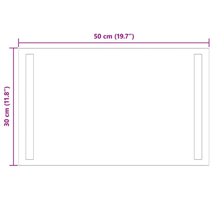 LED Badkamer Spiegel Transparant 50 x 30 cm gehard glas