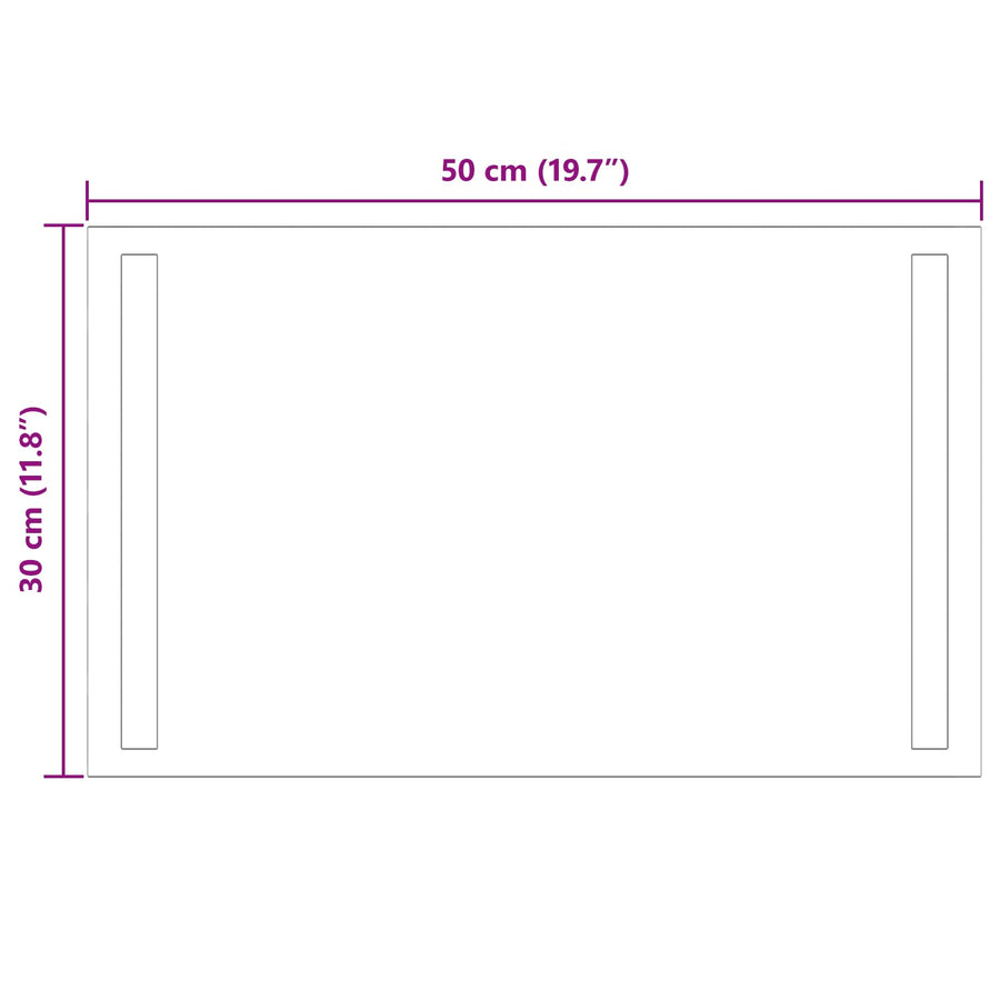 LED Badkamer Spiegel Transparant 50 x 30 cm gehard glas