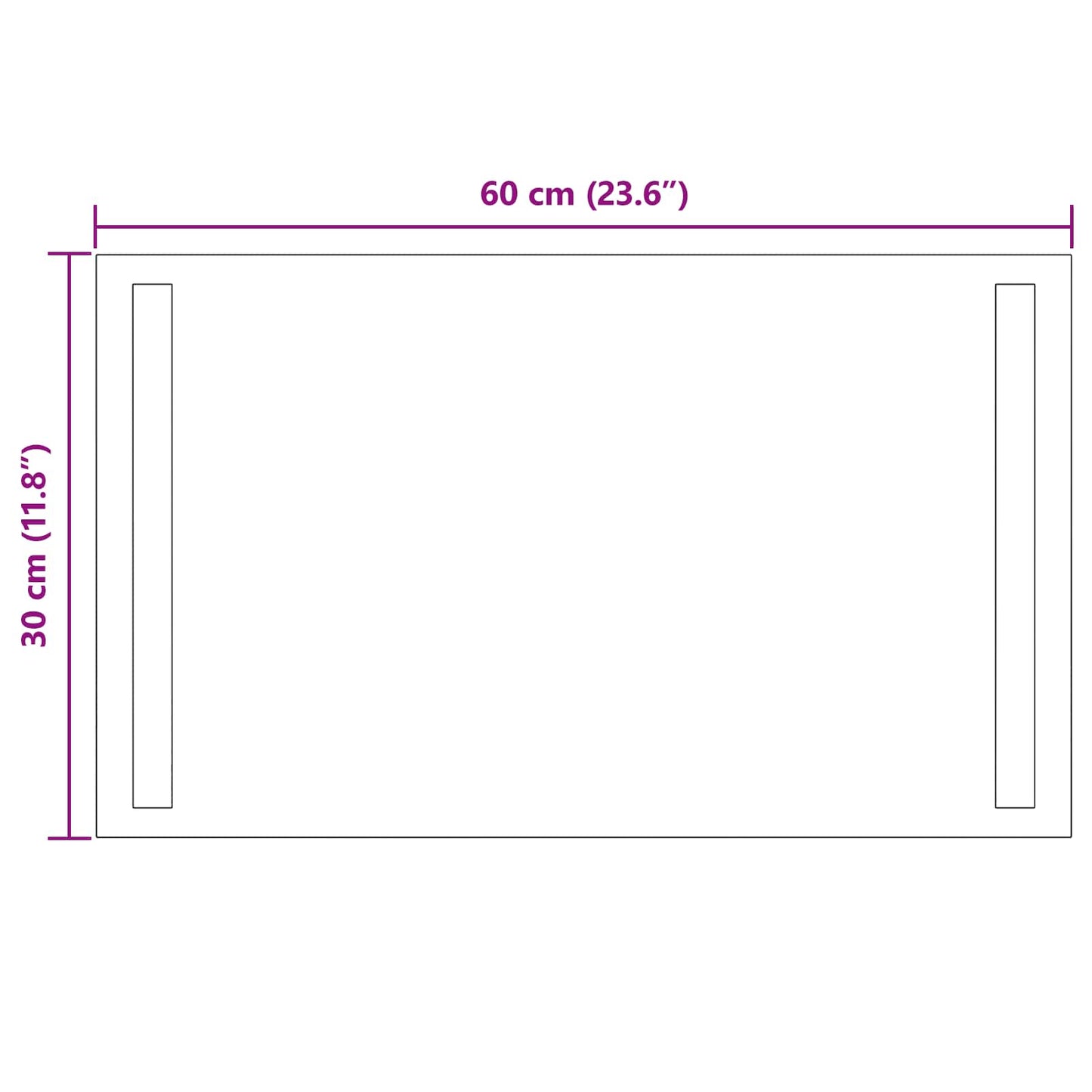 LED Badkamer Spiegel Transparant 60 x 30 cm gehard glas