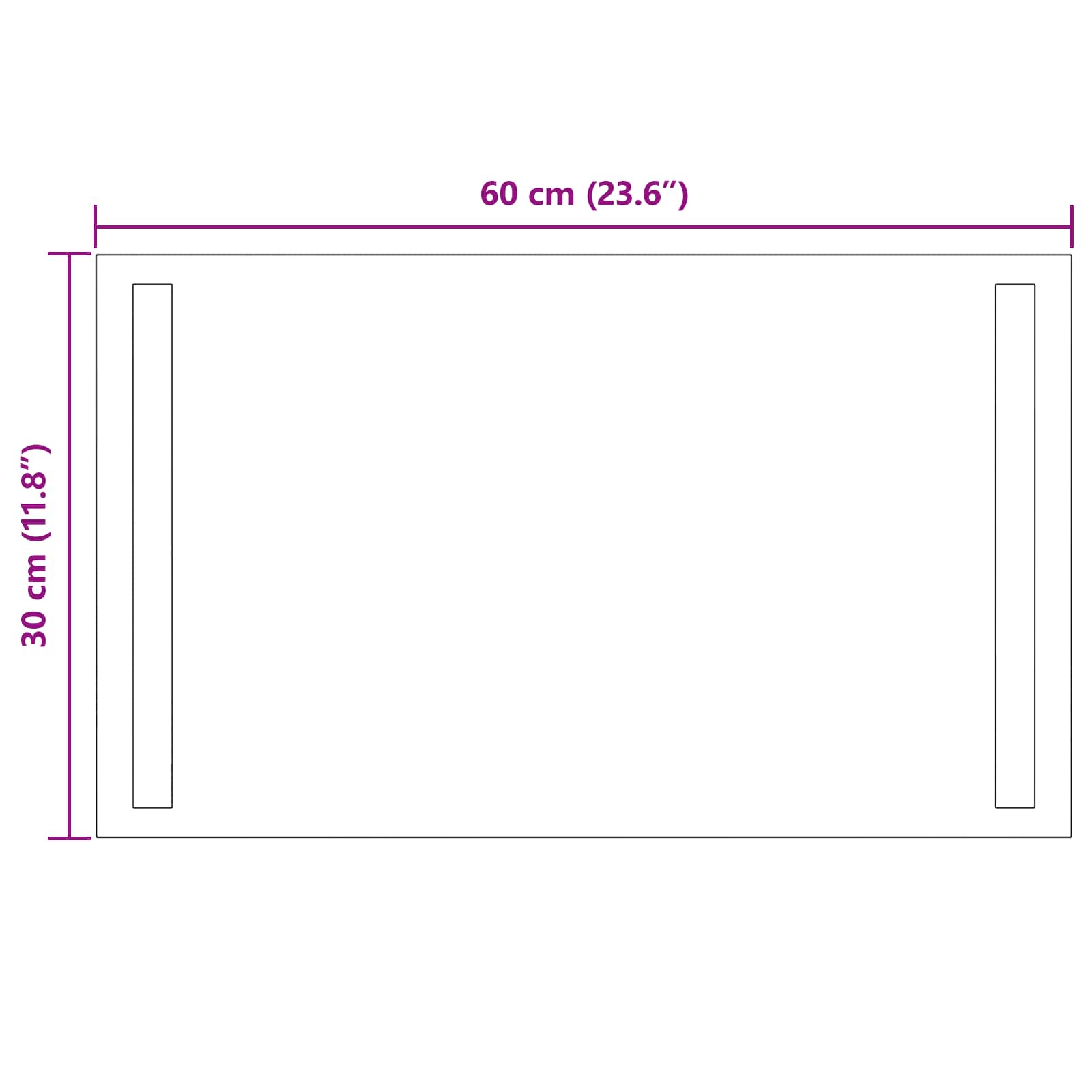 LED Badkamer Spiegel Transparant 60 x 30 cm gehard glas
