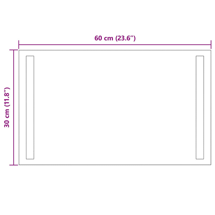 LED Badkamer Spiegel Transparant 60 x 30 cm gehard glas