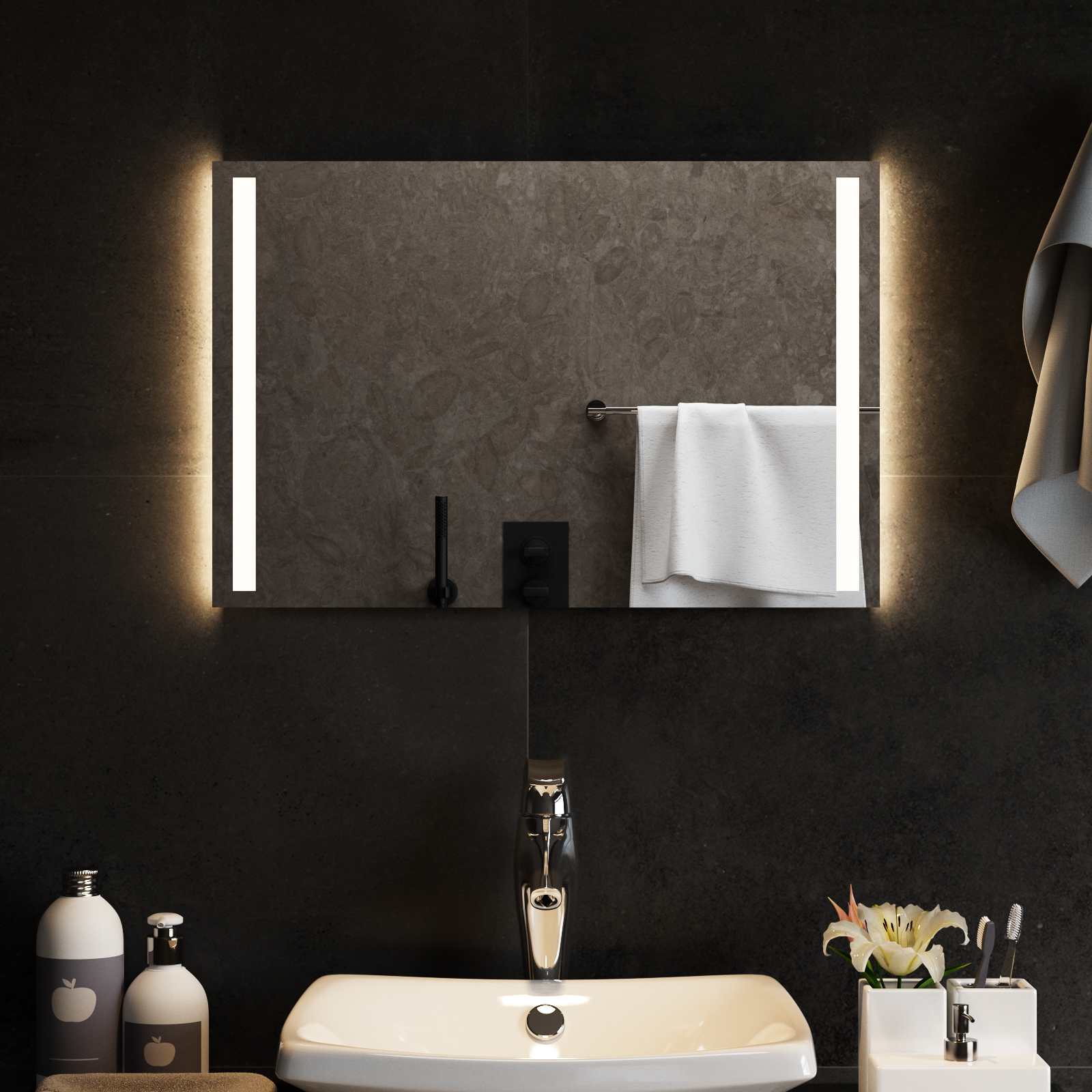 LED Badkamer Spiegel Transparant 60 x 40 cm gehard glas