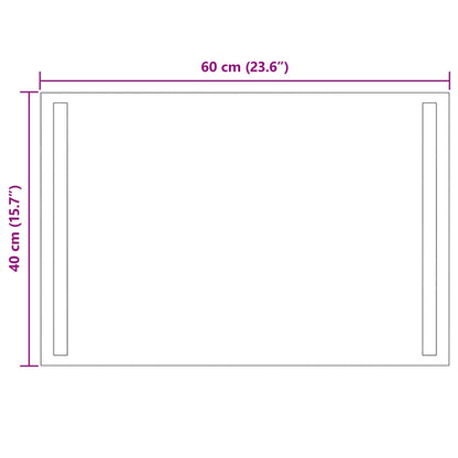 LED Badkamer Spiegel Transparant 60 x 40 cm gehard glas
