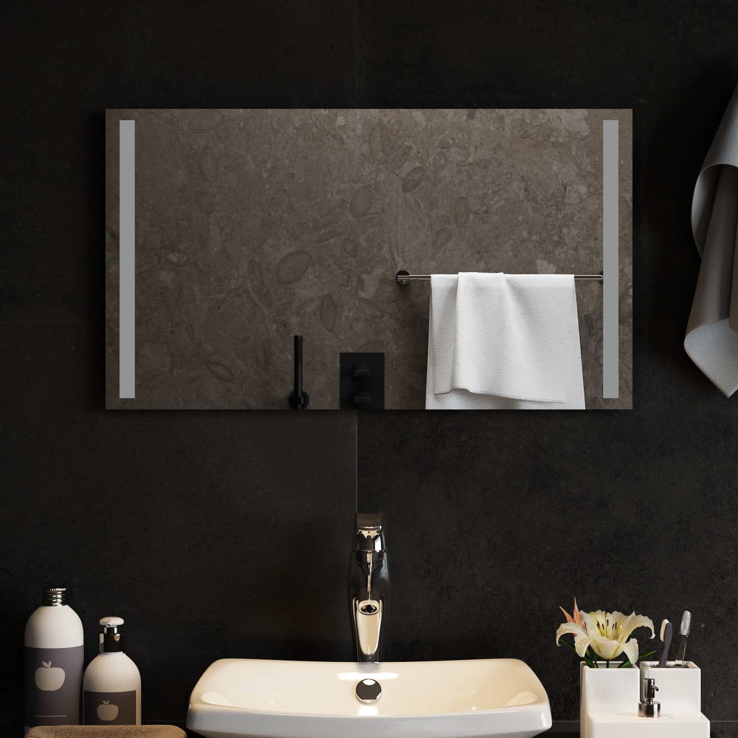 LED Badkamer Spiegel Transparant 70 x 40 cm gehard glas