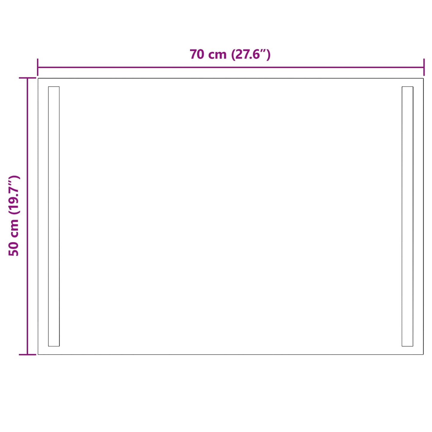 LED Badkamer Spiegel Transparant 70 x 50 cm gehard glas