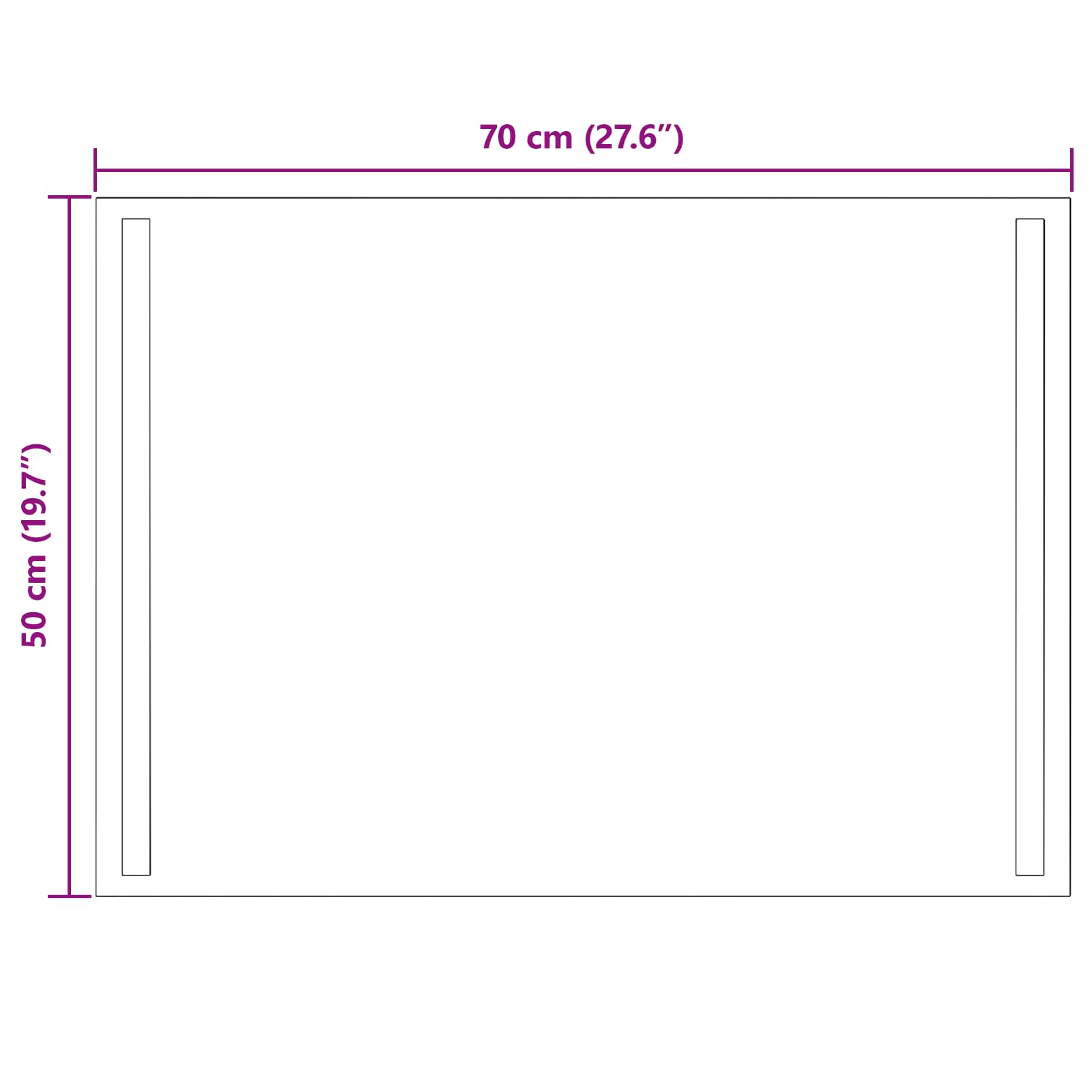 LED Badkamer Spiegel Transparant 70 x 50 cm gehard glas