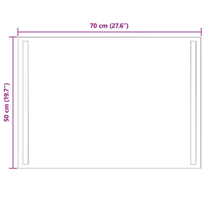 LED Badkamer Spiegel Transparant 70 x 50 cm gehard glas