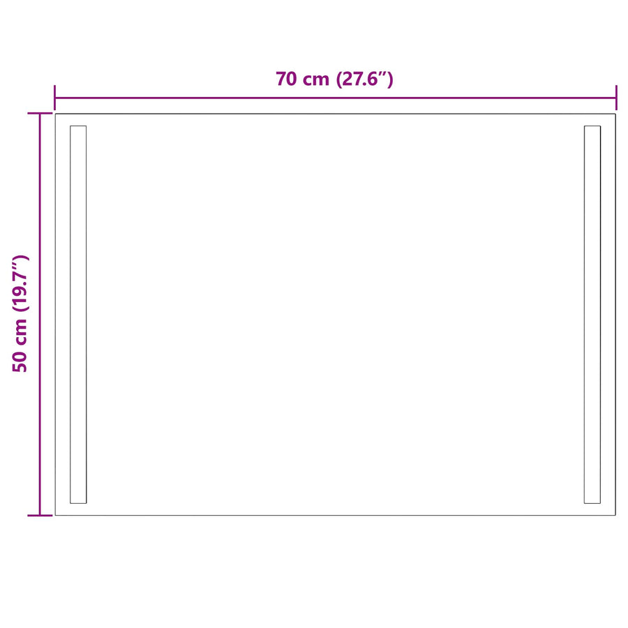 LED Badkamer Spiegel Transparant 70 x 50 cm gehard glas