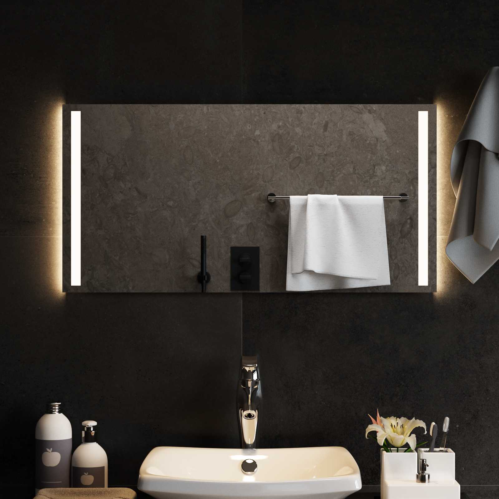 LED Badkamer Spiegel Transparant 80 x 40 cm gehard glas