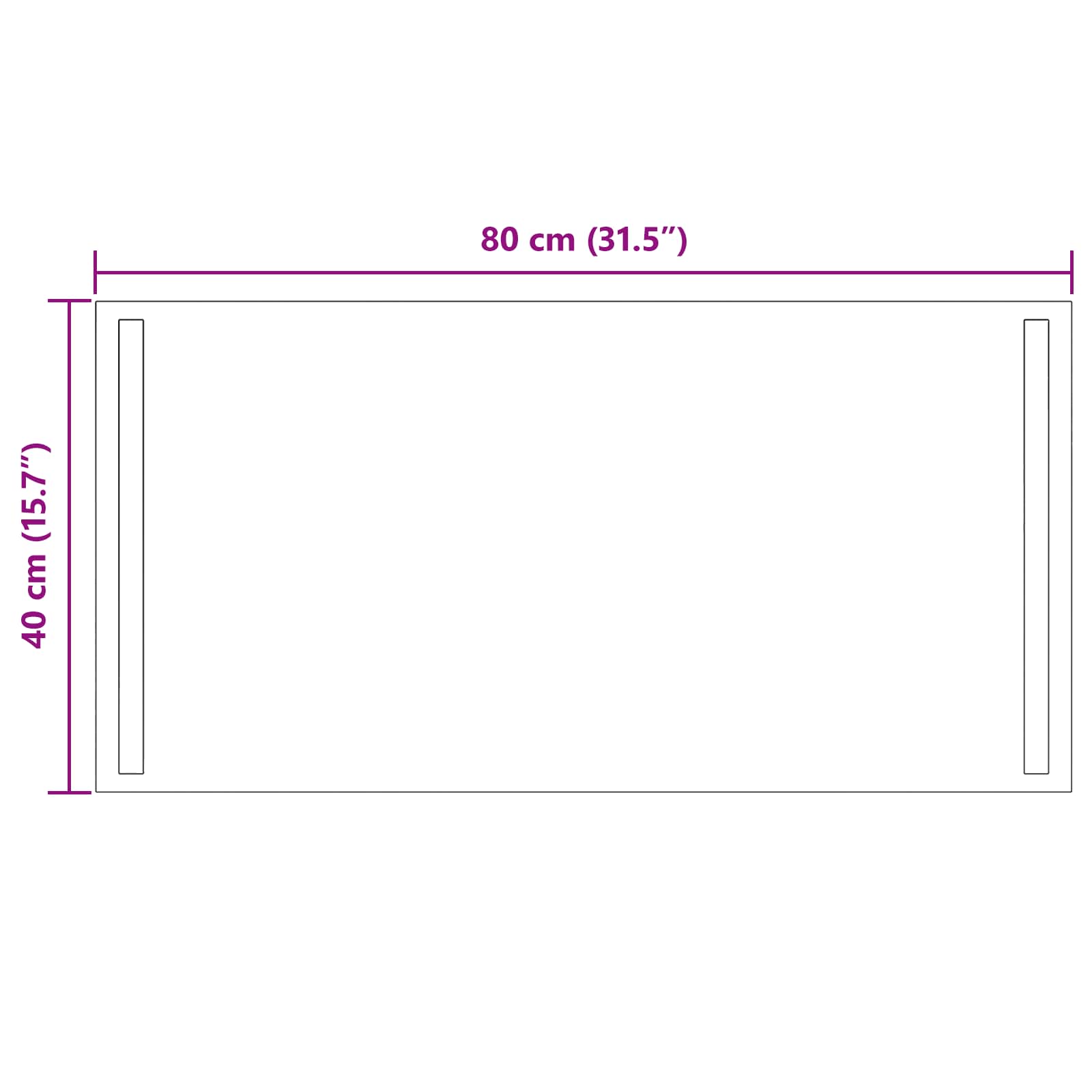 LED Badkamer Spiegel Transparant 80 x 40 cm gehard glas