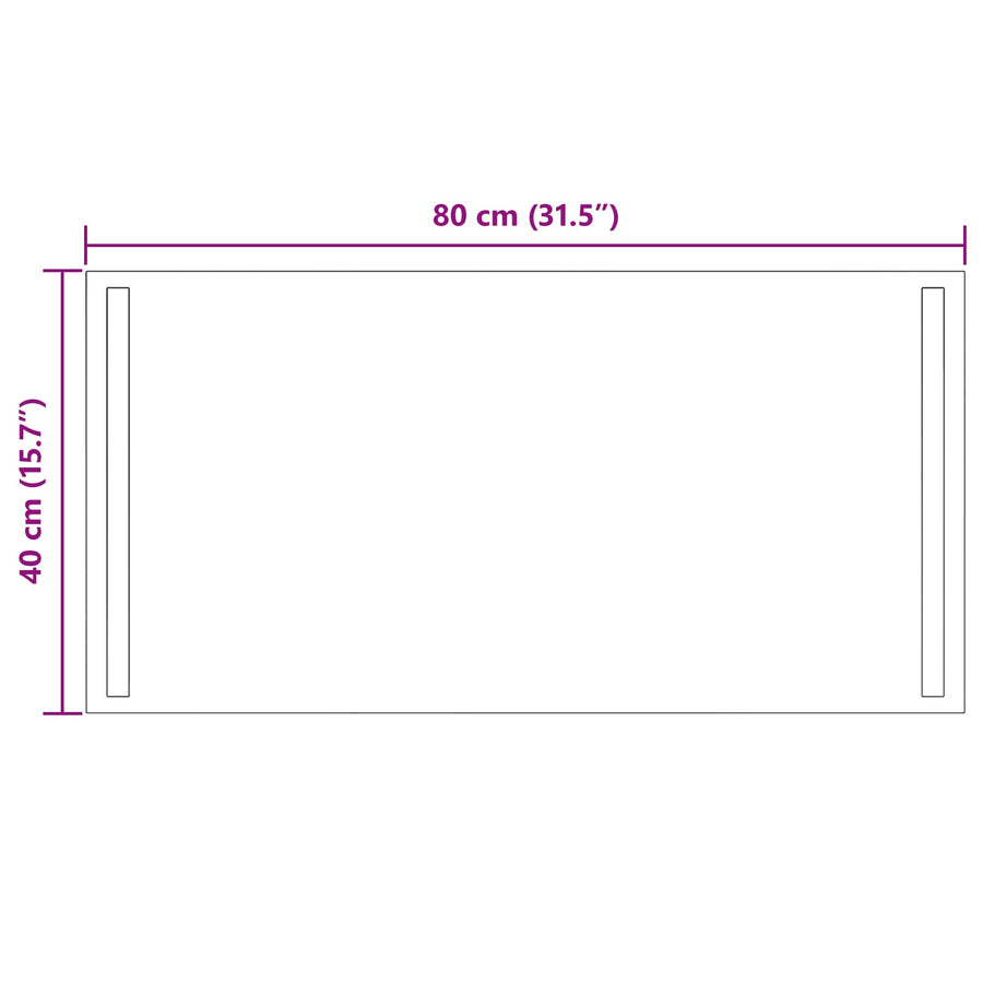 LED Badkamer Spiegel Transparant 80 x 40 cm gehard glas