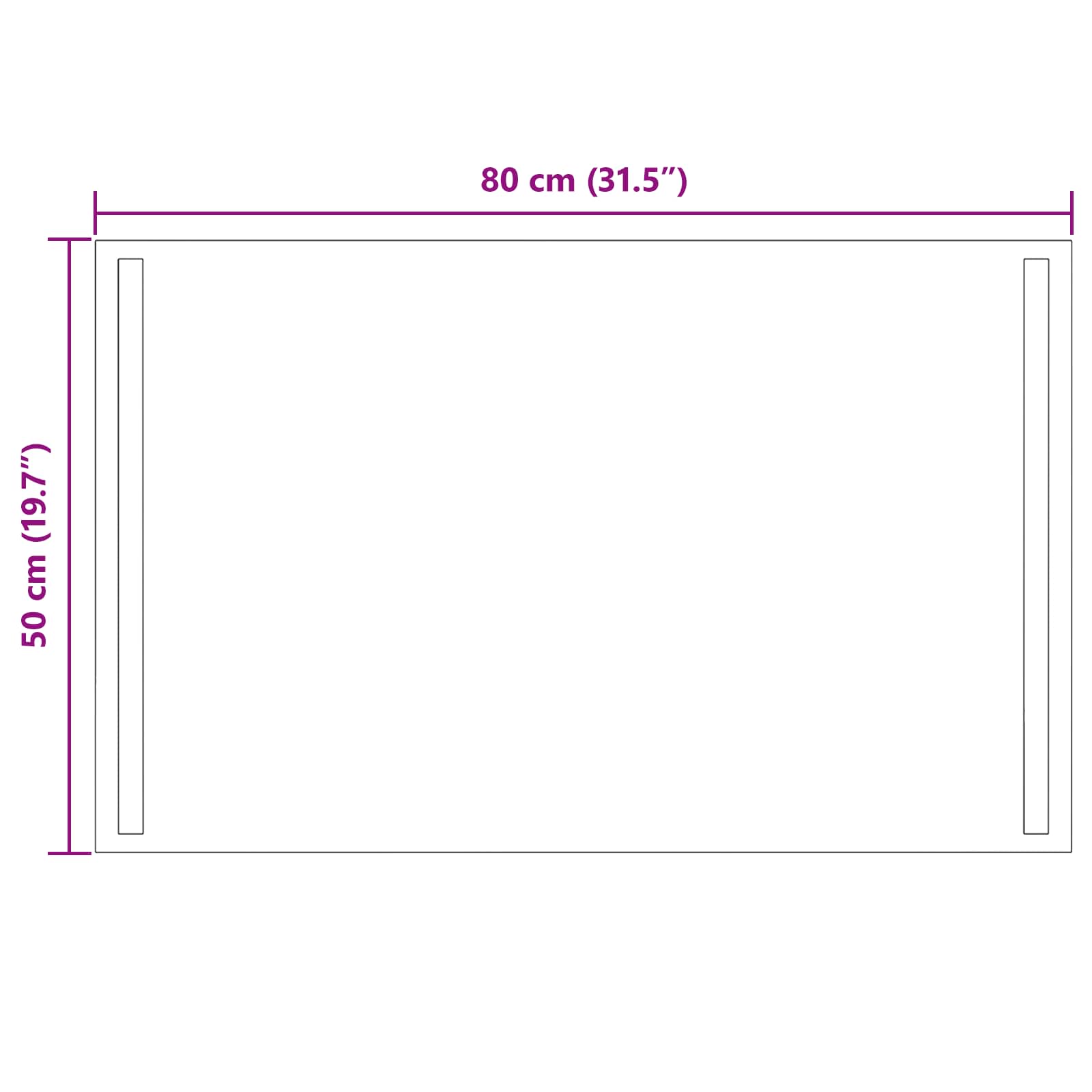 LED Badkamer Spiegel Transparant 80 x 50 cm gehard glas