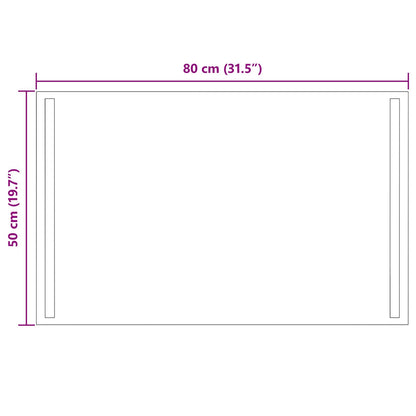 LED Badkamer Spiegel Transparant 80 x 50 cm gehard glas