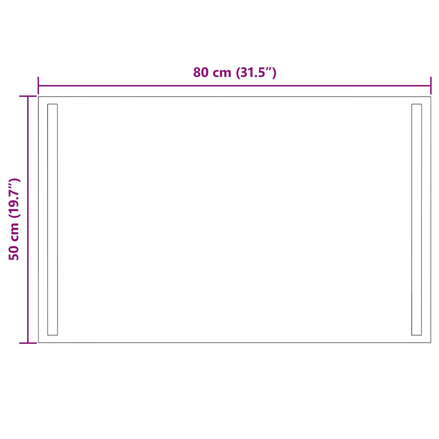 LED Badkamer Spiegel Transparant 80 x 50 cm gehard glas