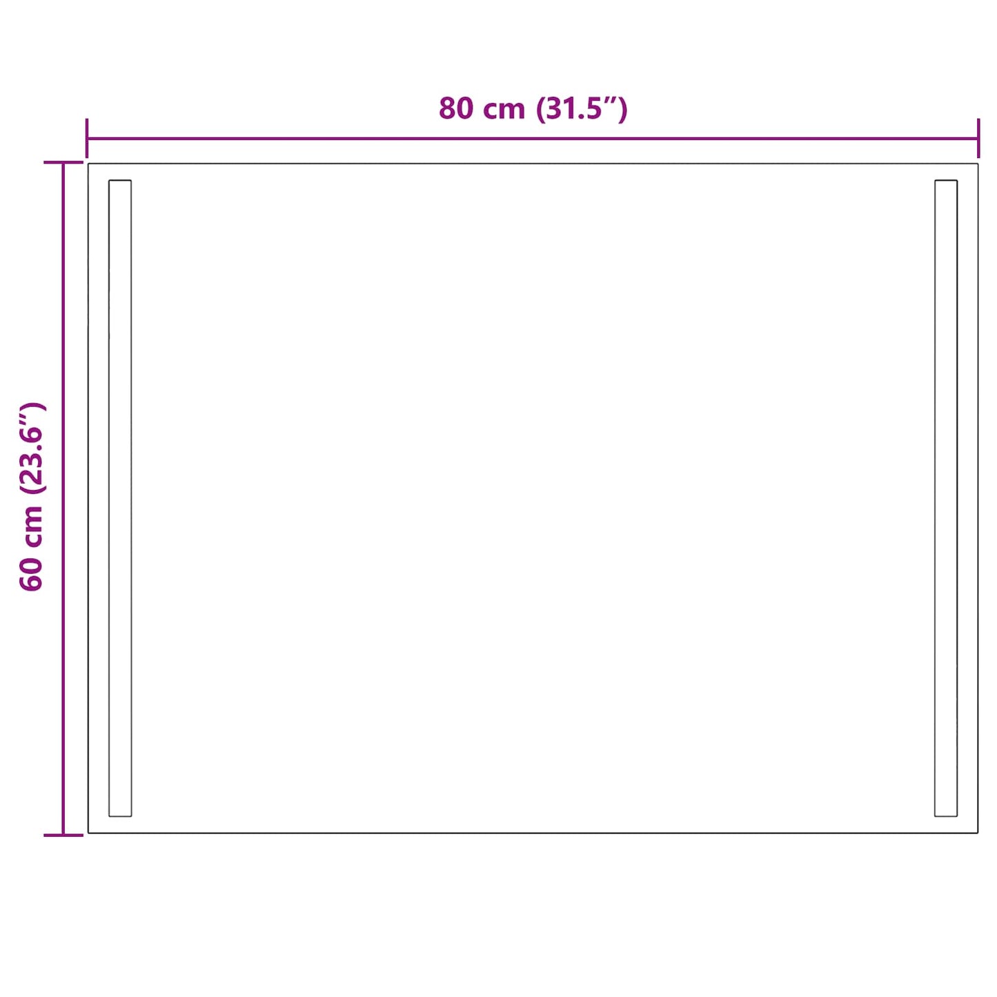 LED Badkamer Spiegel Transparant 80 x 60 cm gehard glas