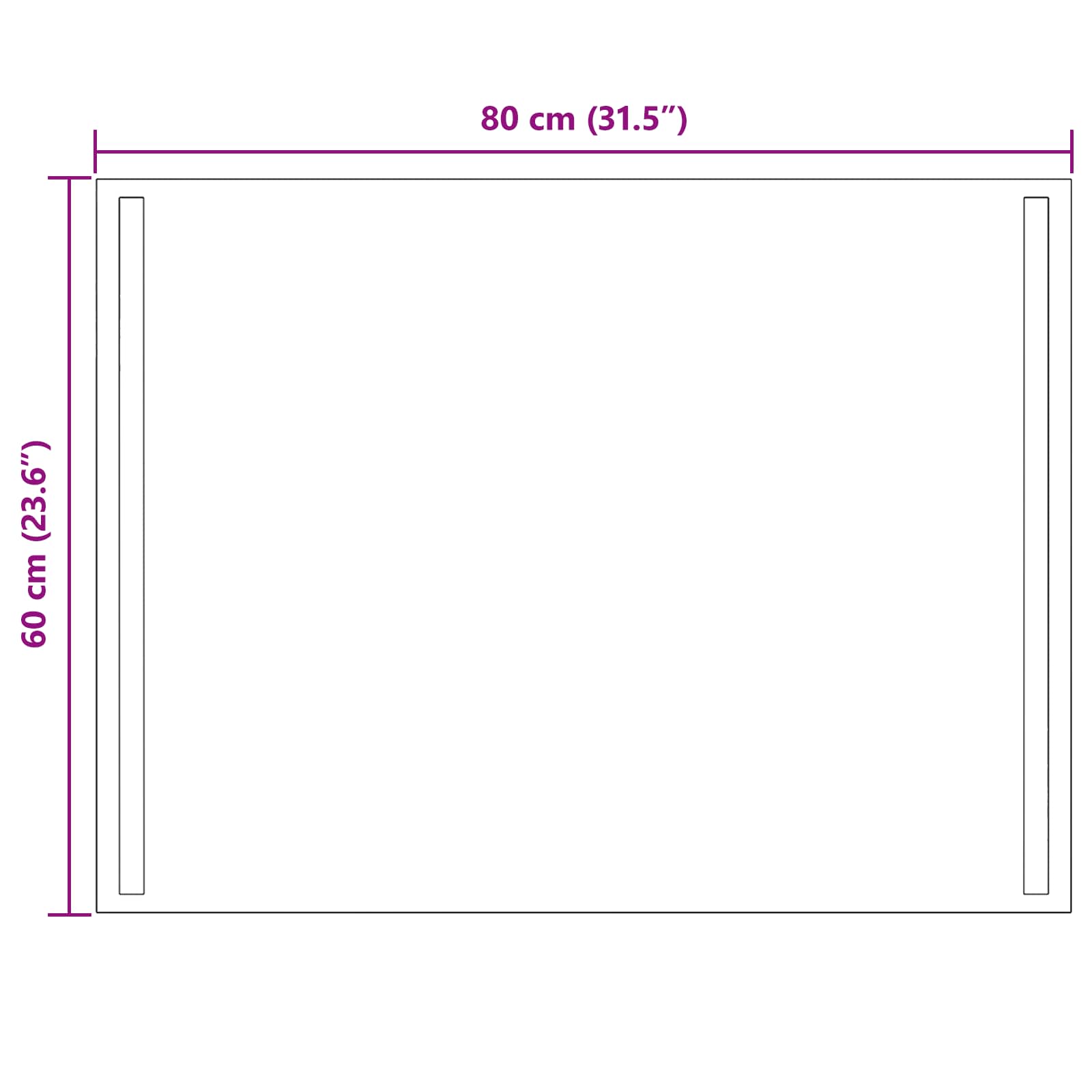 LED Badkamer Spiegel Transparant 80 x 60 cm gehard glas