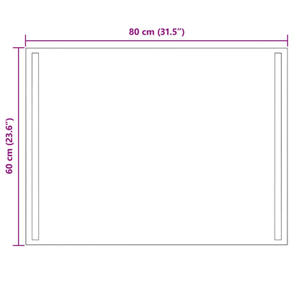 LED Badkamer Spiegel Transparant 80 x 60 cm gehard glas
