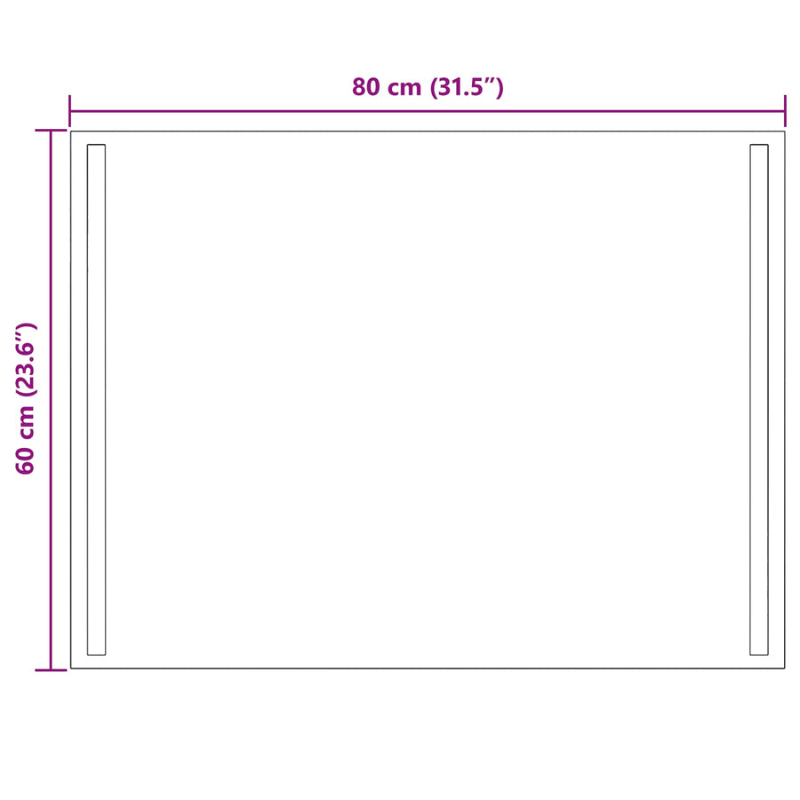 LED Badkamer Spiegel Transparant 80 x 60 cm gehard glas