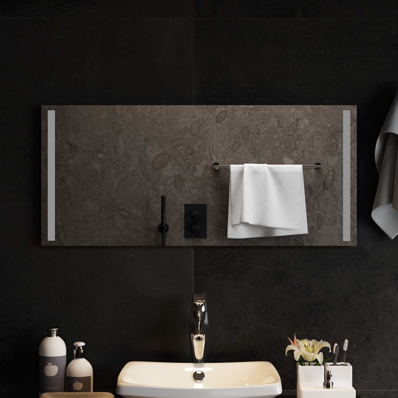 LED Badkamer Spiegel Transparant 90 x 40 cm gehard glas