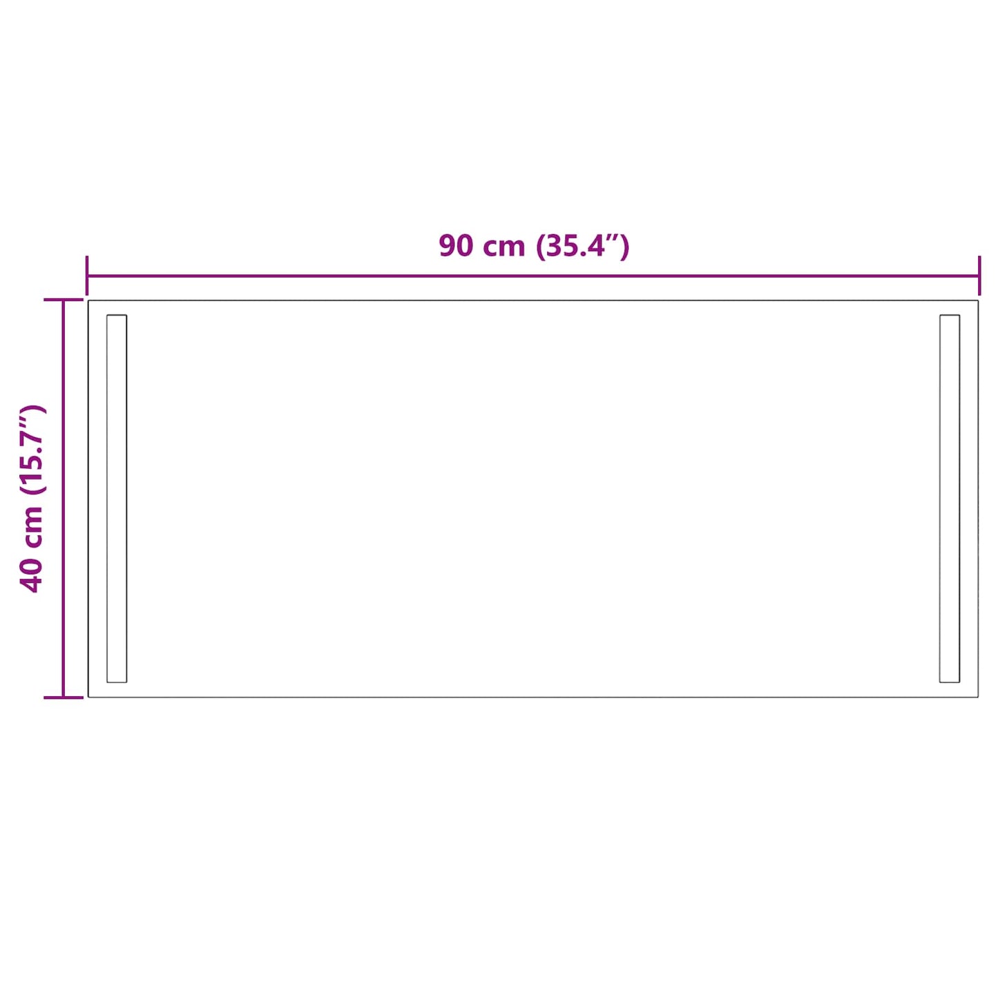 LED Badkamer Spiegel Transparant 90 x 40 cm gehard glas