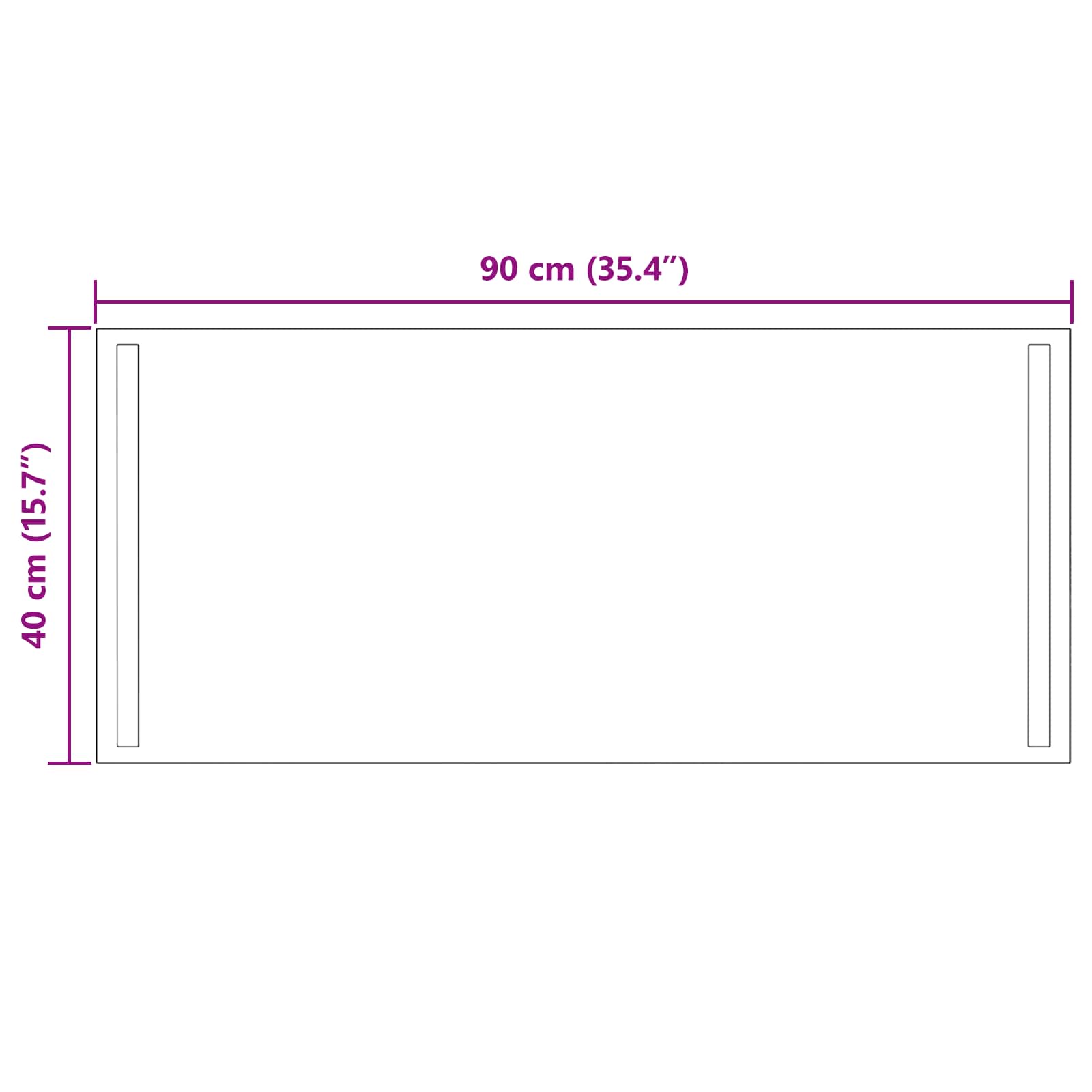 LED Badkamer Spiegel Transparant 90 x 40 cm gehard glas