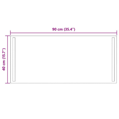 LED Badkamer Spiegel Transparant 90 x 40 cm gehard glas