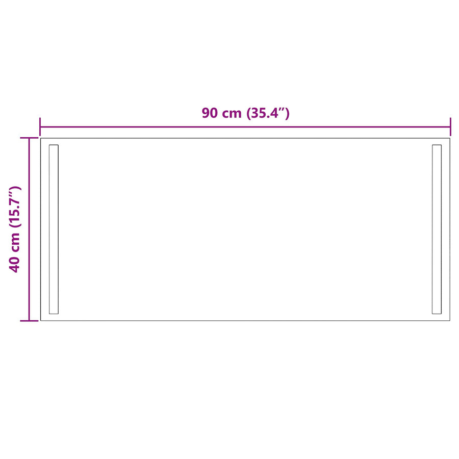 LED Badkamer Spiegel Transparant 90 x 40 cm gehard glas