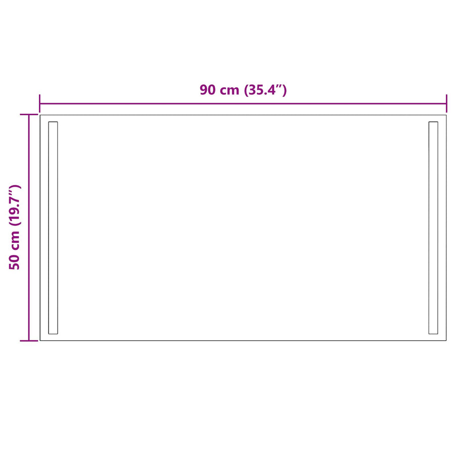 LED Badkamer Spiegel Transparant 90 x 50 cm gehard glas
