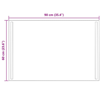 LED Badkamer Spiegel Transparant 90 x 60 cm gehard glas