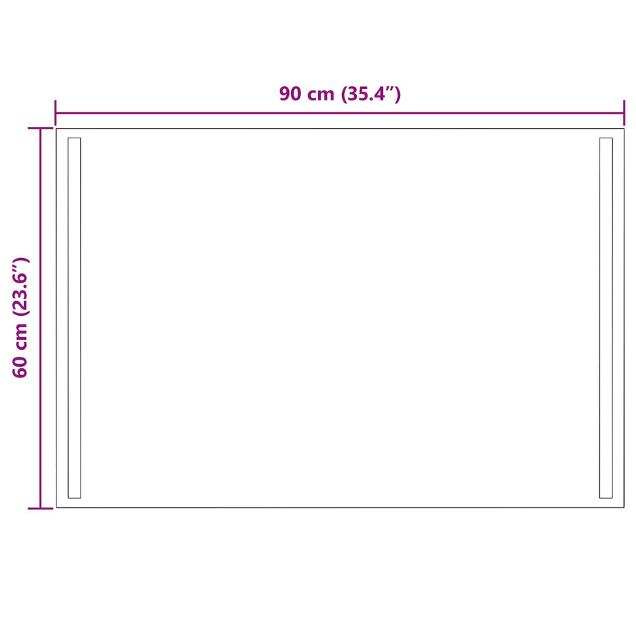 LED Badkamer Spiegel Transparant 90 x 60 cm gehard glas