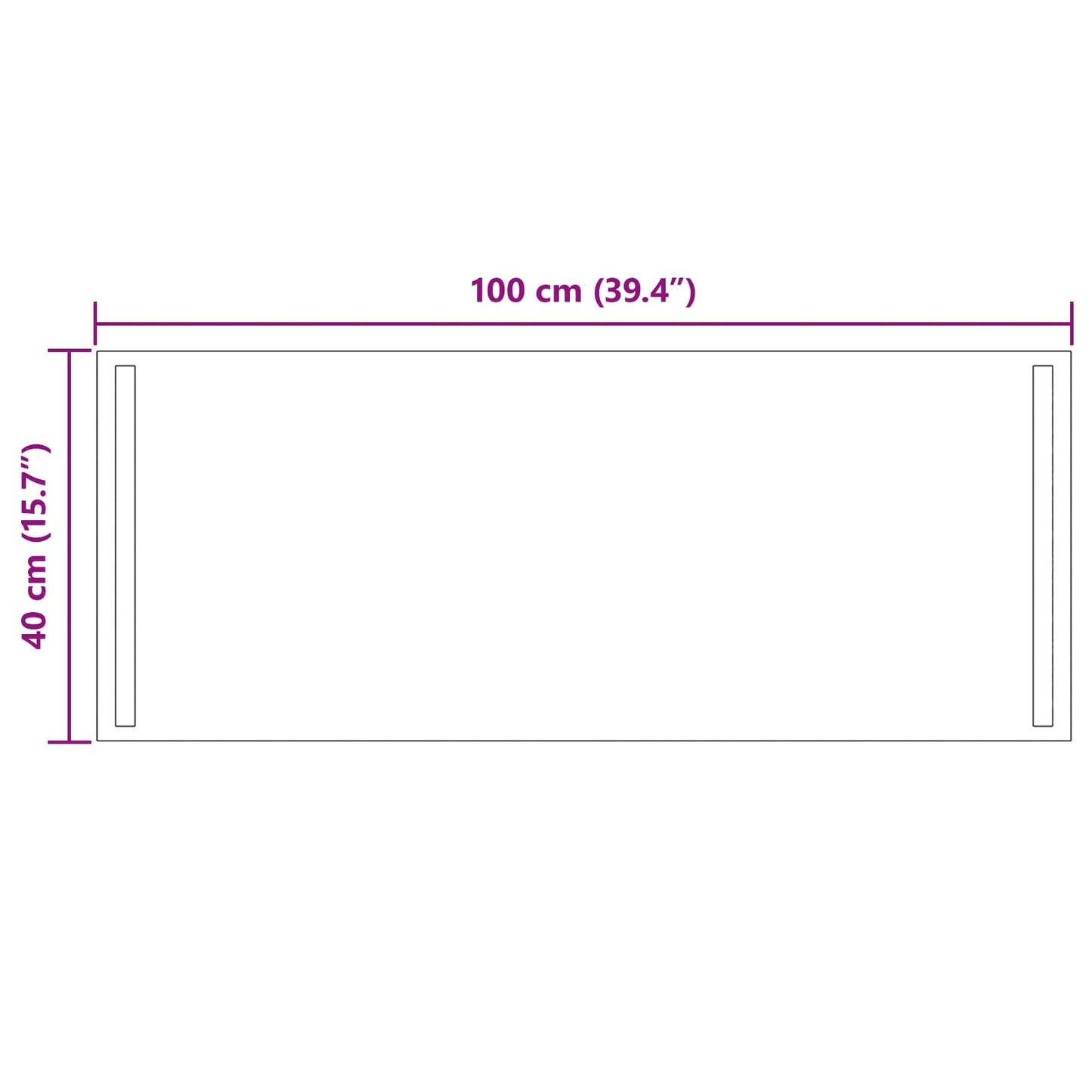 LED Badkamer Spiegel Transparant 100 x 40 cm gehard glas