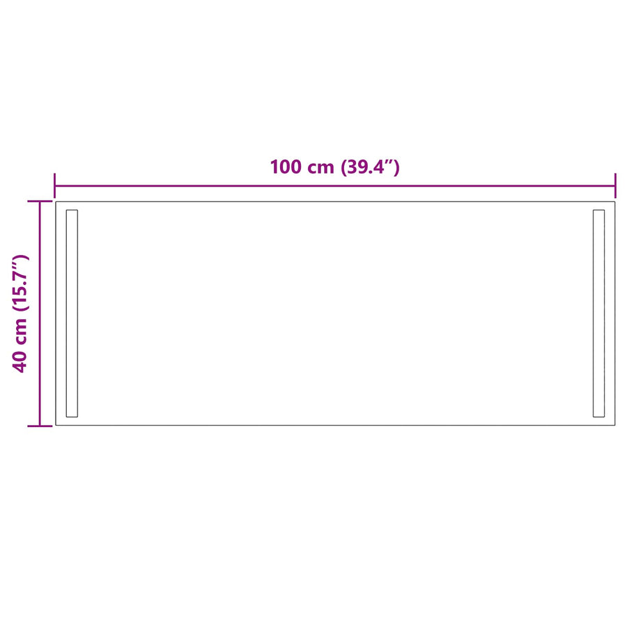 LED Badkamer Spiegel Transparant 100 x 40 cm gehard glas